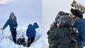 Un guante sobresaliendo de la nieve les salvó la vida: dramático rescate en Ushuaia tras una avalancha